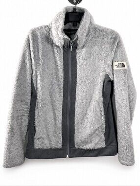 The North Face Women’s Small Gray High Pile Furry Fleece Full Zip Jacket